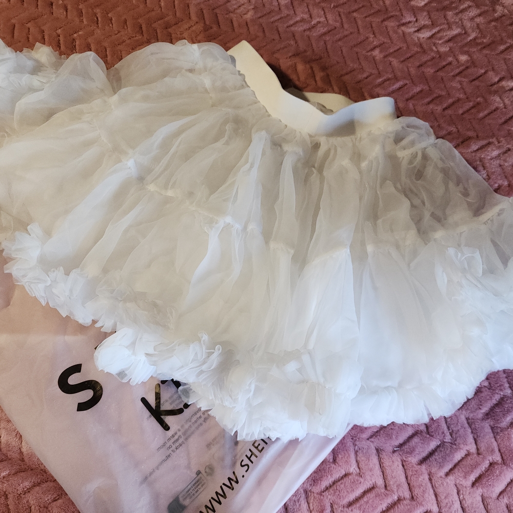 Shein White Tulle Skirt
